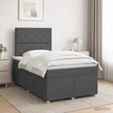 vidaXL Boxspringbed met matras Donkergrijs 120 x 190 cm Stof