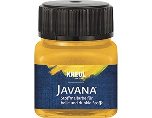 KREUL Javana textielverf voor lichte en donkere stoffen, 20 ml glas goudgeel