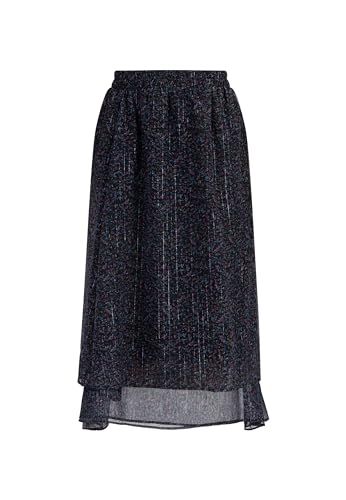 IMANE Midirok voor dames met bloemenprint - Zwarte bloemenprint - L