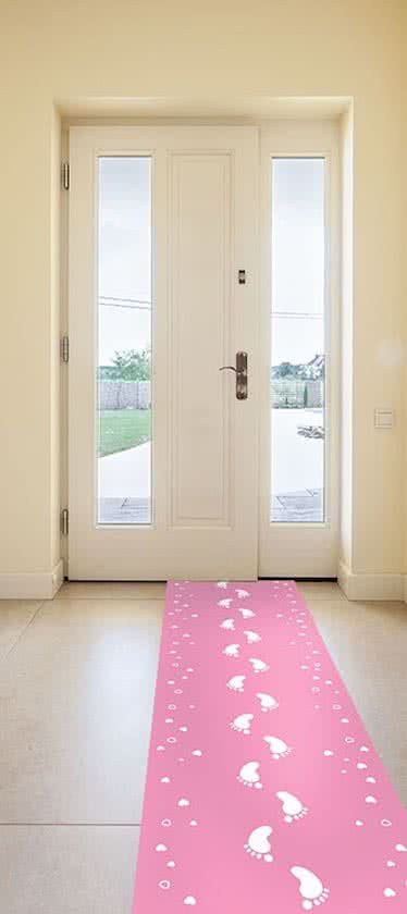 Folat Lichtroze Loper met voetjes 250x50cm