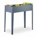 Relaxdays moestuinbak op poten, metaal, smalle kruidenbak, voor tuin, grijs | balkon & terras, HxBxD: 80 x 86 x 40,5 cm