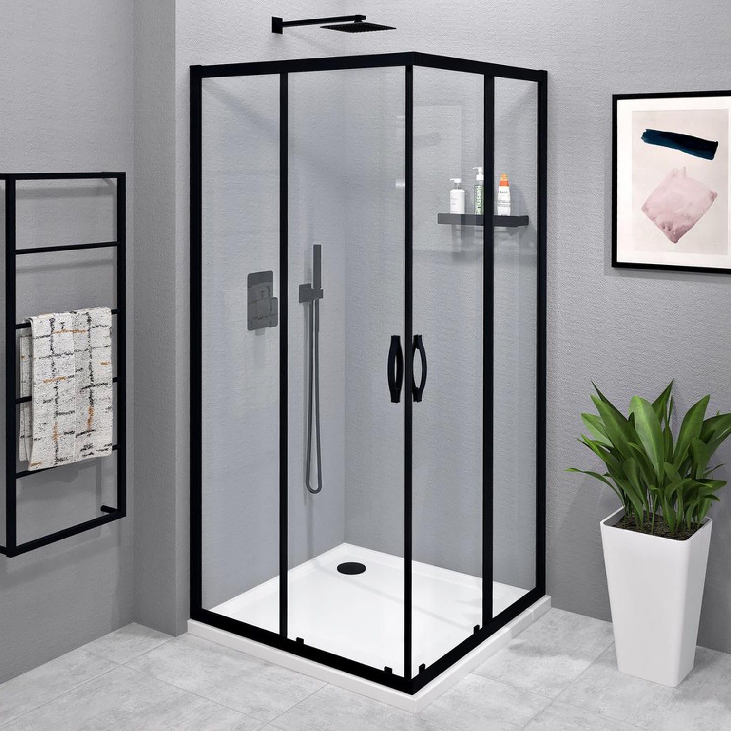 Gelco Sigma Simply Black Douchecabine Vierkant 90x90x190 cm Mat Zwart