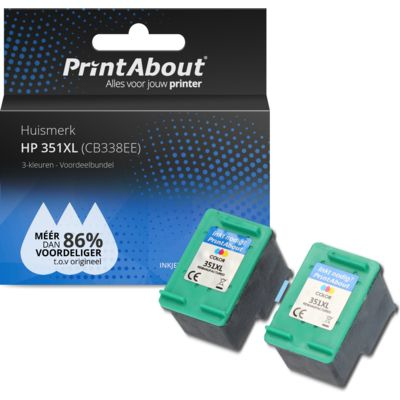 PrintAbout Huismerk HP 351XL (CB338EE) Inktcartridge 3-kleuren Voordeelbundel Hoge capaciteit