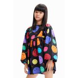 Desigual A-lijn jurk met all over print zwart/multicolor