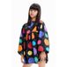 Desigual A-lijn jurk met all over print zwart/multicolor