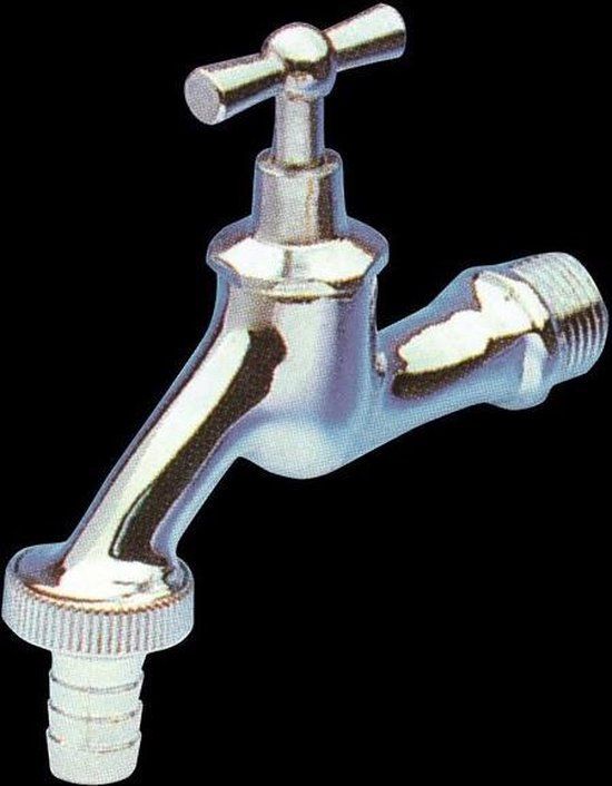 Buitenkraan met wartel chroom aansluiting 1/2"