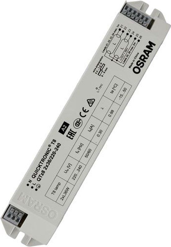 Osram Quicktronic QTz8 2X36 - LED Driver - 2x36W - Wit