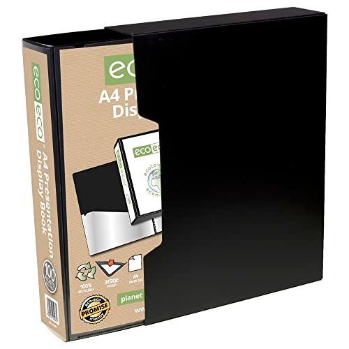 eco-eco A4 50% Recycled Presentation Display Book - Black