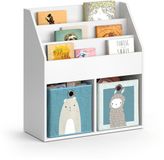 Vicco Luigi Kinderboekenkast – 72 x 79 cm met 2 vouwboxen opt.6 Wit