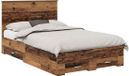 vidaXL Bedframe met lade en opslag, Oud hout, 120 x 190 cm
