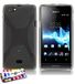 Ultraplatte MUZZANO Ultraplatte zachte beschermhoes SONY ST23 [Le X Premium] [Grijs] + stift en microvezeldoek