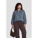 GREAT LOOKS blousetop met strikkraag panterprint blauw/bruin