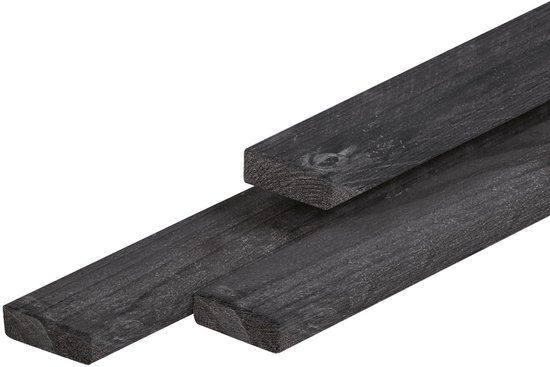 Merkloos Tuindeco Regel douglas zwart geimpregneerd 2,1x4,5x300 cm