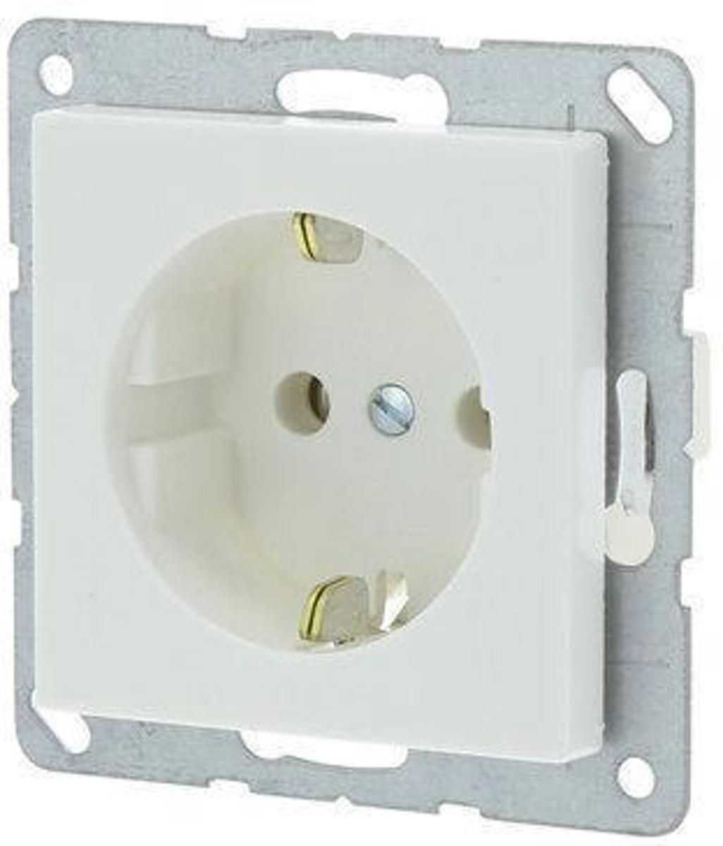 Jung AS 500 Inbouw Stopcontact met Randaarde 1 voudig Polarwit