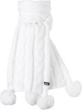 Barts Cable Scarf Kids White Wool Unisex OneSize