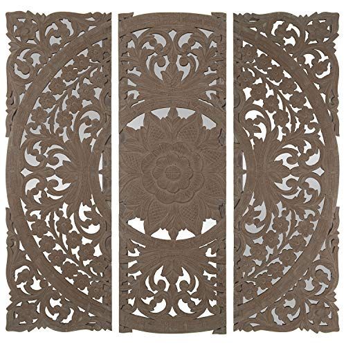 DRW make-uptafel met 3 delen, van MDF, met spiegel in natuur, 120 x 2 x 120 cm