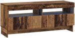 vidaXL LED tv-meubel EDE 100 x 35 x 43 cm Oud hout Bewerkt hout