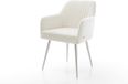 Greg-Flex Fauteuil 4 pieds conique acier inoxydable bouclé beige doux noyau à ressorts ensachés
