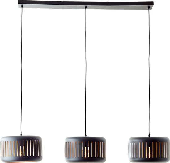 Brilliant hanglamp Tyas zwart goud 3xE27