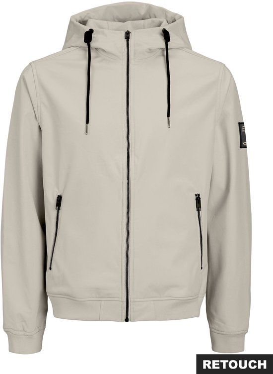 JACK & JONES JJEBASIC SOFTSHELL HOOD NOOS Heren Jas - Moonbeam - Maat S