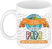 Bellatio Decorations Naam mok papa Cornelis - wit - de beste - keramiek - 300 ml - Vaderdag - cadeau