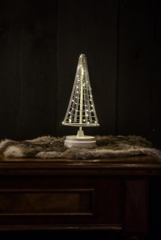 Christmas United kerstboom - wit/zilver - 26x10 cm