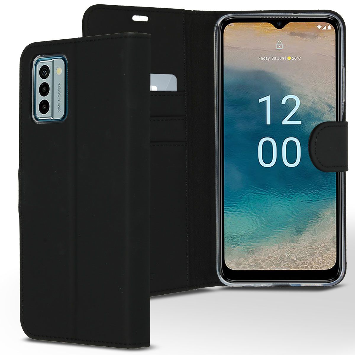 Accezz Wallet Softcase Bookcase Nokia G22 - Black - Folio Case with Card Slots