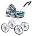 LEAN Toys 17739 Poussette pliable pour poupées avec grandes roues Zebra, turquoise