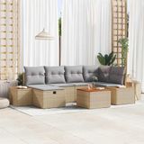 Maison Exclusive - Ensemble de jardin 7 pièces, beige, en polyrotin