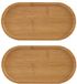 GelldG 2 Trays – Assiette en bois – Dessous de plat en bambou – Forme ovale – Convient pour cuisines, accessoires de maison, présentoirs de plantes et vaisselle