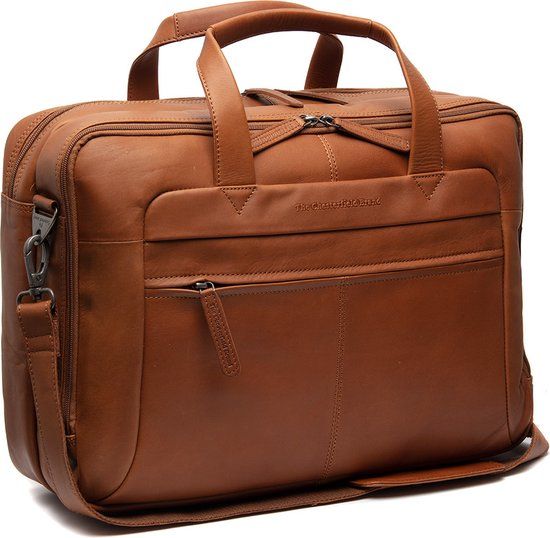 The Chesterfield Brand Ryan Laptop Bag - 17 inch - Cognac Brown - Leather