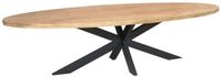 Merkloos Starfurn Eettafel Dakota Bruin Mangohout Metaal 120x300x76 cm