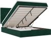 vidaXL lit plateforme avec matelas et LED 140x190cm velours vert foncé
