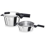 Fissler Vitaquick snelkookpannenset 3-delig (1 snelkookpan 4,5 l en 1 snelkookpan 2,5 l Ø 22 cm) inductie
