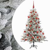 vidaXL Kunstkerstboom met kerstbal 120 cm 150 LED's Warmwit
