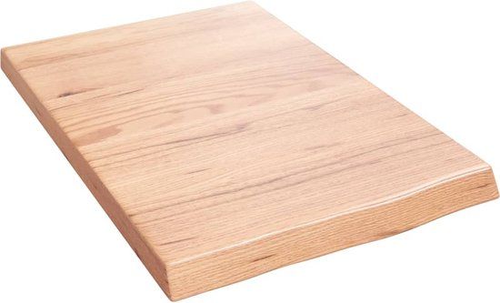 vidaXL Wandschap Lichtbruin Massief Eikenhout 40x60x(2-4) cm