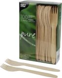Papstar Houten vorken "pure" 16,5 cm (100 stuks)