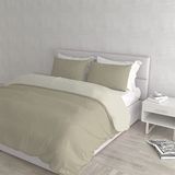 Italian Bed Linen Dekbedovertrek Set Taupe/Crème 100% Katoen Dubbele