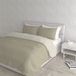 Italian Bed Linen Dekbedovertrek Set Taupe/Crème 100% Katoen Dubbele
