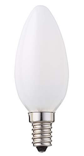 Hellum 207217 LED-gloeilamp, C35, E14, 4W, komt overeen met 32W, 350 lm, mat, A++, warm wit 2700K, 330° stralingshoek, 25000h