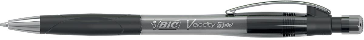 BiC Velocity Pro Vulpotlood - HB - 0,7 mm - Grijze Huls Met Rubberen Grip