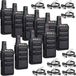 Retevis RT619 talkie-walkie avec casque, batterie 1300mAh, sans licence, 16 canaux, VOX, squelch, set sans fil pour communication, adapté à la sécurité, écoles (10 pièces, noir)