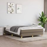 vidaXL Boxspring Bed Stof Taupe 140x190 cm