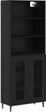 vidaXL Highboard Zwart Eiken 69,5 x 34 x 180 cm