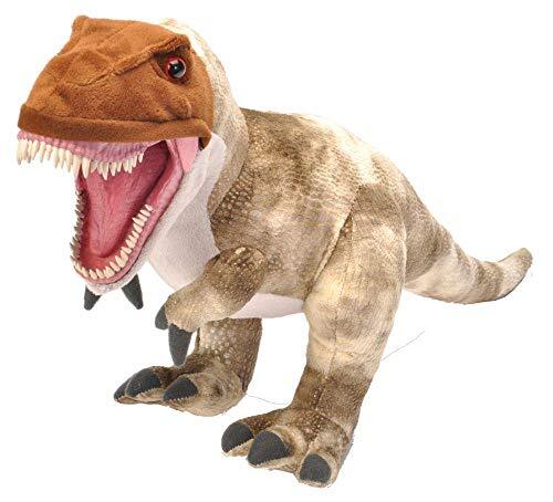 Wild Republic 20746 Dinosaurio Peluches pluche Dino T-Rex, dinosaurus met rubberen imaul, knuffeldier, Predator knuffeldier, 41 cm, Multi