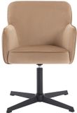 Vente-unique Fauteuil de bureau - Velours - Beige et noir - CAPULI