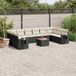 Maison Exclusive - Ensemble de jardin, 11 pièces, avec coussins, noir, en polyrotin