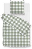 Zohome Quattro-di-Lino Dekbedovertrek - Eenpersoons - Katoen - 140x200-220cm - Groen