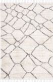 Safavieh Marokkaans Shaggy Geweven Tapijt voor Binnen, Berber Fringe Shag Collectie, BFG629, in Creme & Grijs, 122 X 183 cm
