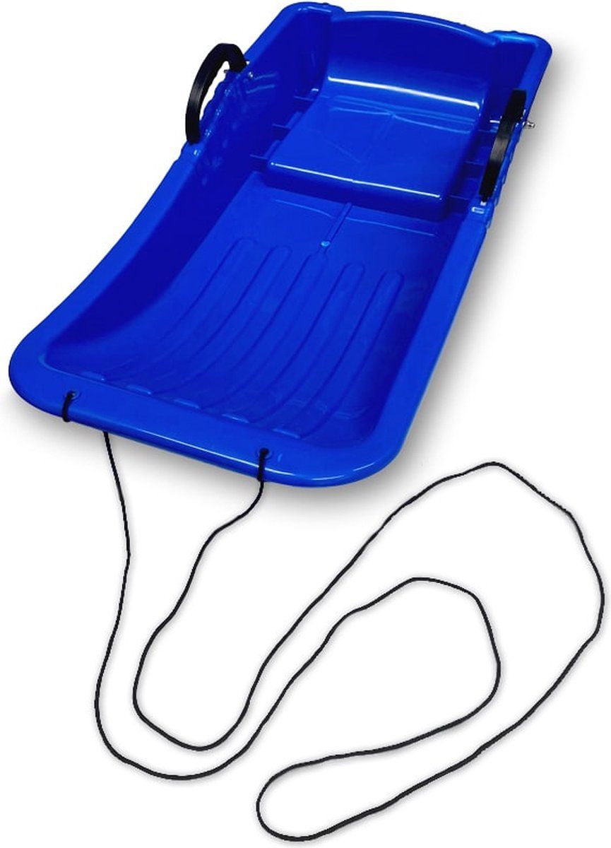 Happyshopper Slee plastic - blauw - peuter/kind - met rem en trekkoord